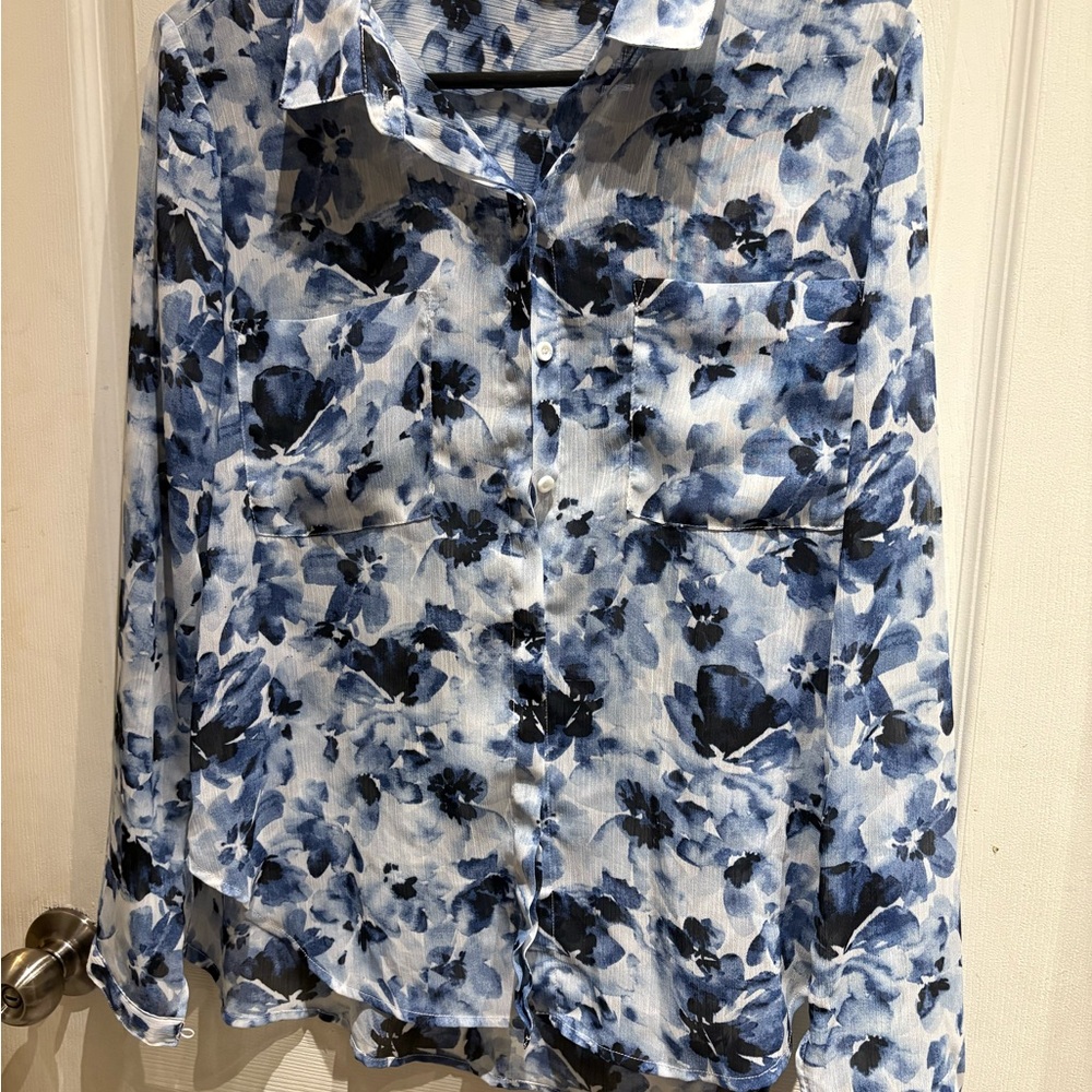 Floral Button-Up Blouse